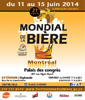 Mondial de la bière Montréal
- Publicité Mondial de la bière Montréal
- Publicité