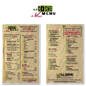 Restaurant La Coche du Verger
- Menu à cocher Restaurant La Coche du Verger
- Menu à cocher